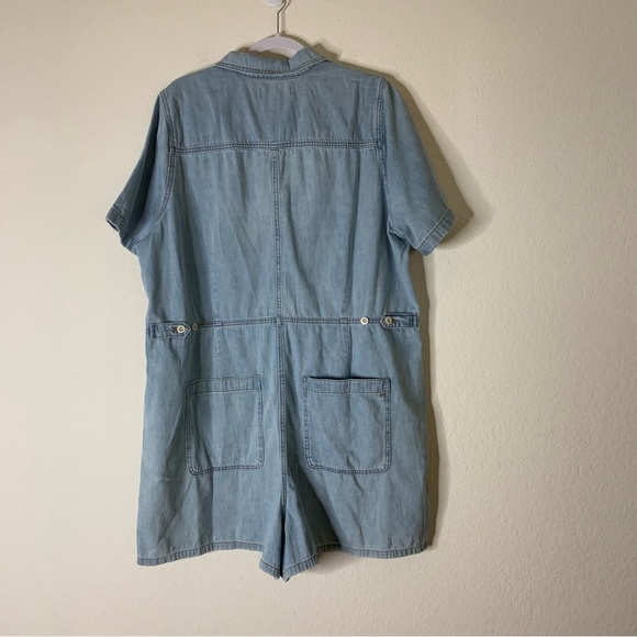 Madewell womens denim utility SS romper in Fitzgerald wash XXL NEW - Picture 8 of 11
